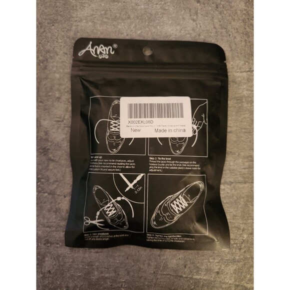 No-Tie Elastic Shoe Laces w/ Lock – Seniors Kids Adaptive Footwear – Black - Picture 2 of 2